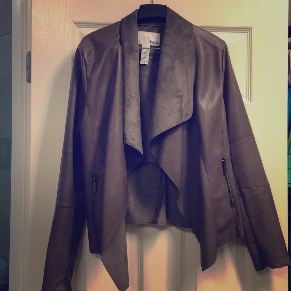 Taupe leather like jacket